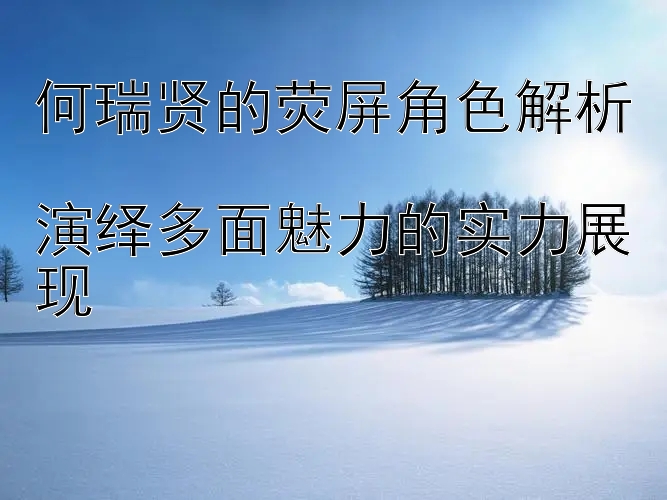 何瑞贤的荧屏角色解析  
演绎多面魅力的实力展现